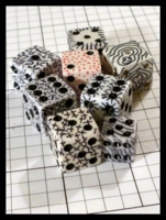 Dice : Dice - My Designs - White Dice with Patterns - Jan 2014